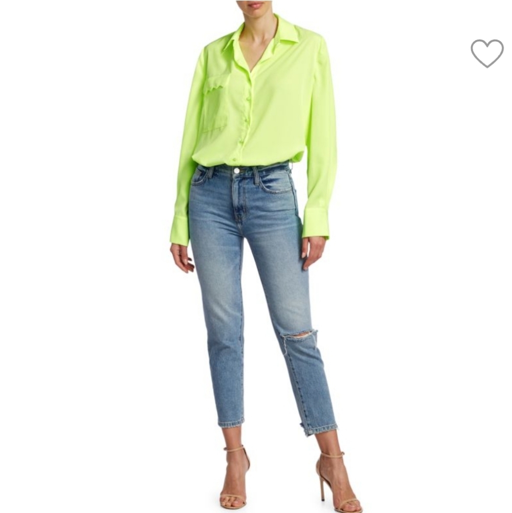 🤏 EXPRESS Highlighter yellow button up - image 1